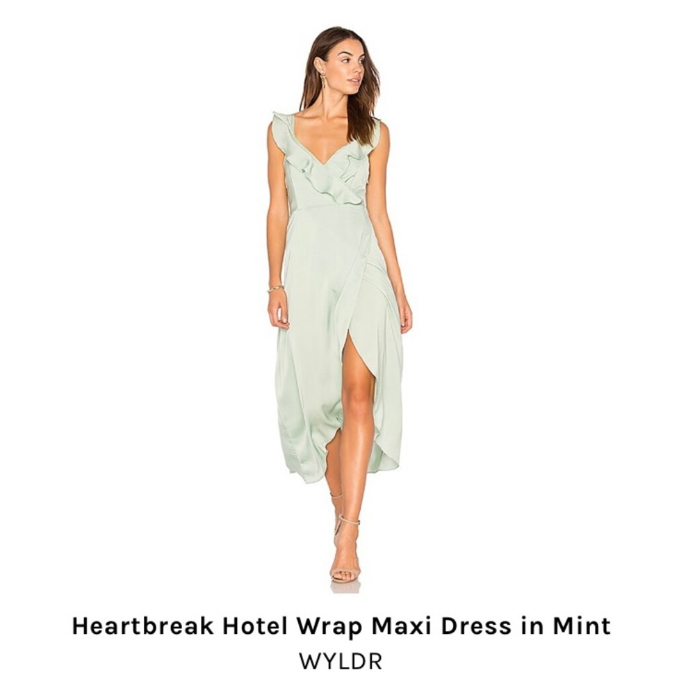 WYLDR Heartbreak Hotel Wrap Dress Mint Size: XS